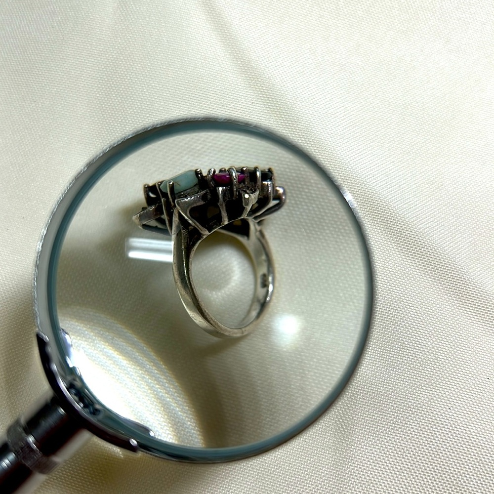 925 Silver Ring With Original Stone Ruby Sapphire… - image 6